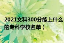 2021文科300分能上什么?？拼髮W(xué)（2022高考文科300多分的?？茖W(xué)校名單）