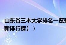 山東省三本大學(xué)排名一覽表（2022年山東三本大學(xué)排名【最新排行榜】）