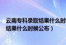 云南專科錄取結(jié)果什么時候公布2020（2021云南專科錄取結(jié)果什么時候公布）