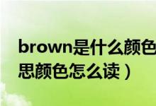 brown是什么顏色的意思（brown是什么意思顏色怎么讀）