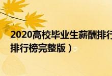 2020高校畢業(yè)生薪酬排行榜完整版（2020高校畢業(yè)生薪酬排行榜完整版）