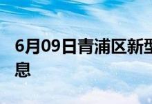 6月09日青浦區(qū)新型冠狀病毒肺炎疫情最新消息