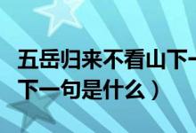 五岳歸來不看山下一句什么（五岳歸來不看山下一句是什么）