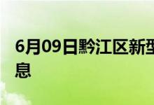 6月09日黔江區(qū)新型冠狀病毒肺炎疫情最新消息