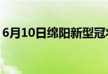 6月10日綿陽新型冠狀病毒肺炎疫情最新消息