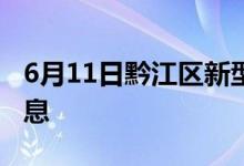 6月11日黔江區(qū)新型冠狀病毒肺炎疫情最新消息