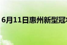 6月11日惠州新型冠狀病毒肺炎疫情最新消息