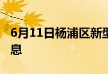 6月11日楊浦區(qū)新型冠狀病毒肺炎疫情最新消息