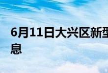 6月11日大興區(qū)新型冠狀病毒肺炎疫情最新消息