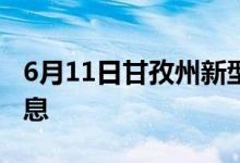 6月11日甘孜州新型冠狀病毒肺炎疫情最新消息