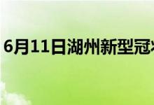 6月11日湖州新型冠狀病毒肺炎疫情最新消息