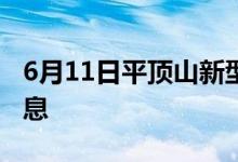 6月11日平頂山新型冠狀病毒肺炎疫情最新消息