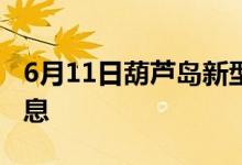 6月11日葫蘆島新型冠狀病毒肺炎疫情最新消息