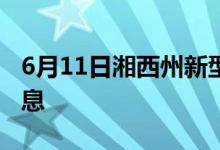 6月11日湘西州新型冠狀病毒肺炎疫情最新消息