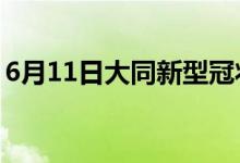 6月11日大同新型冠狀病毒肺炎疫情最新消息