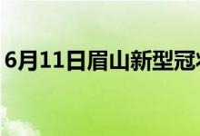 6月11日眉山新型冠狀病毒肺炎疫情最新消息