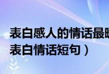 表白感人的情話最暖心短句（最能打動人心的表白情話短句）