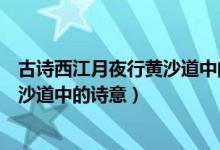 古詩西江月夜行黃沙道中的詩意是什么（古詩西江月夜行黃沙道中的詩意）