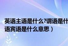 英語主語是什么?謂語是什么?賓語是什么?（英語中的主語謂語賓語是什么意思）