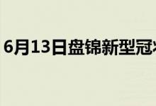 6月13日盤錦新型冠狀病毒肺炎疫情最新消息