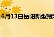 6月13日岳陽(yáng)新型冠狀病毒肺炎疫情最新消息