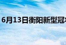 6月13日衡陽(yáng)新型冠狀病毒肺炎疫情最新消息