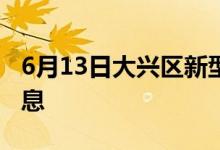 6月13日大興區(qū)新型冠狀病毒肺炎疫情最新消息