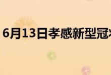 6月13日孝感新型冠狀病毒肺炎疫情最新消息