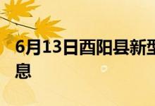 6月13日酉陽縣新型冠狀病毒肺炎疫情最新消息