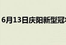 6月13日慶陽新型冠狀病毒肺炎疫情最新消息