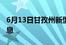 6月13日甘孜州新型冠狀病毒肺炎疫情最新消息