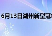 6月13日湖州新型冠狀病毒肺炎疫情最新消息