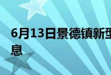 6月13日景德鎮(zhèn)新型冠狀病毒肺炎疫情最新消息