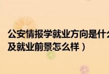 公安情報(bào)學(xué)就業(yè)方向是什么（2022公安情報(bào)學(xué)專業(yè)就業(yè)方向及就業(yè)前景怎么樣）