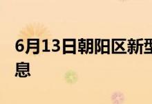 6月13日朝陽(yáng)區(qū)新型冠狀病毒肺炎疫情最新消息