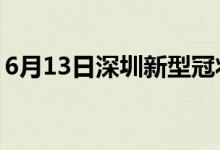 6月13日深圳新型冠狀病毒肺炎疫情最新消息