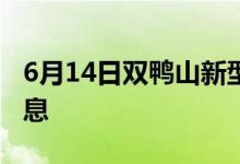 6月14日雙鴨山新型冠狀病毒肺炎疫情最新消息