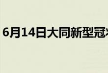 6月14日大同新型冠狀病毒肺炎疫情最新消息