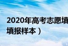 2020年高考志愿填報(bào)樣表（2022高考志愿表填報(bào)樣本）