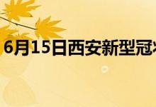 6月15日西安新型冠狀病毒肺炎疫情最新消息