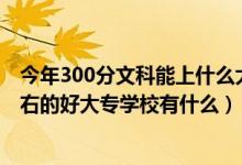 今年300分文科能上什么大專(zhuān)學(xué)校（2022高考文科300分左右的好大專(zhuān)學(xué)校有什么）