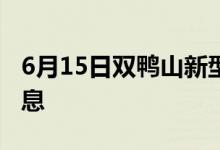 6月15日雙鴨山新型冠狀病毒肺炎疫情最新消息