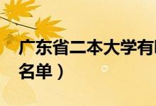 廣東省二本大學(xué)有哪些（2022最新二本高校名單）