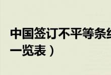 中國(guó)簽訂不平等條約一覽表（中國(guó)不平等條約一覽表）