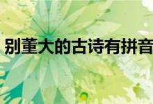 別董大的古詩(shī)有拼音的（別董大的古詩(shī)意思）