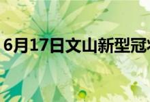 6月17日文山新型冠狀病毒肺炎疫情最新消息