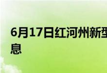 6月17日紅河州新型冠狀病毒肺炎疫情最新消息