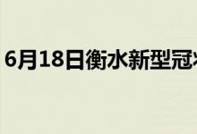 6月18日衡水新型冠狀病毒肺炎疫情最新消息