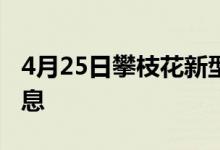 4月25日攀枝花新型冠狀病毒肺炎疫情最新消息