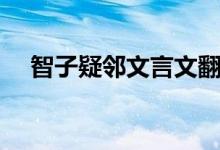 智子疑鄰文言文翻譯（智子疑鄰的大意）